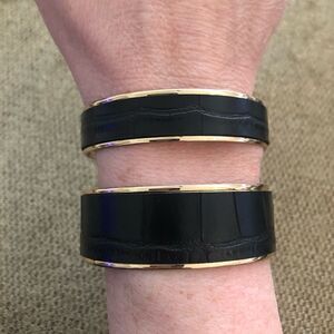 Express | Faux Alligator Cuff Bracelet | Black